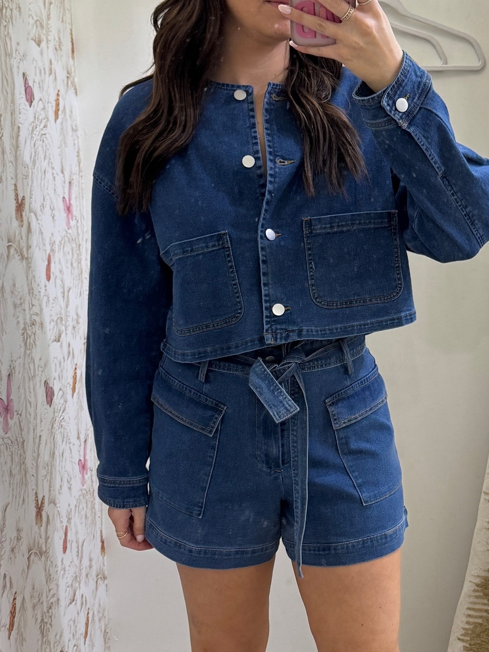 NWOT Mili Muse Denim Top & Shorts Size M